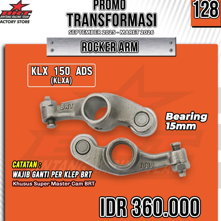 BRT ROCKER ARM PELATUK NOKEN AS KLX 150 ADS DAN NON ADS