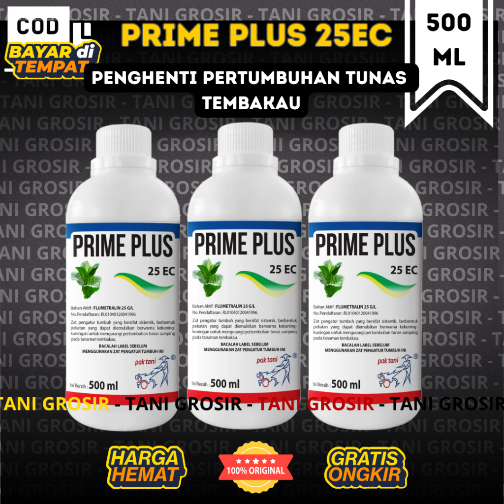 Prime Plus 500ml  ZPT Pritilan Wiwilan Tembakau Obat Penghenti Tunas Grosir