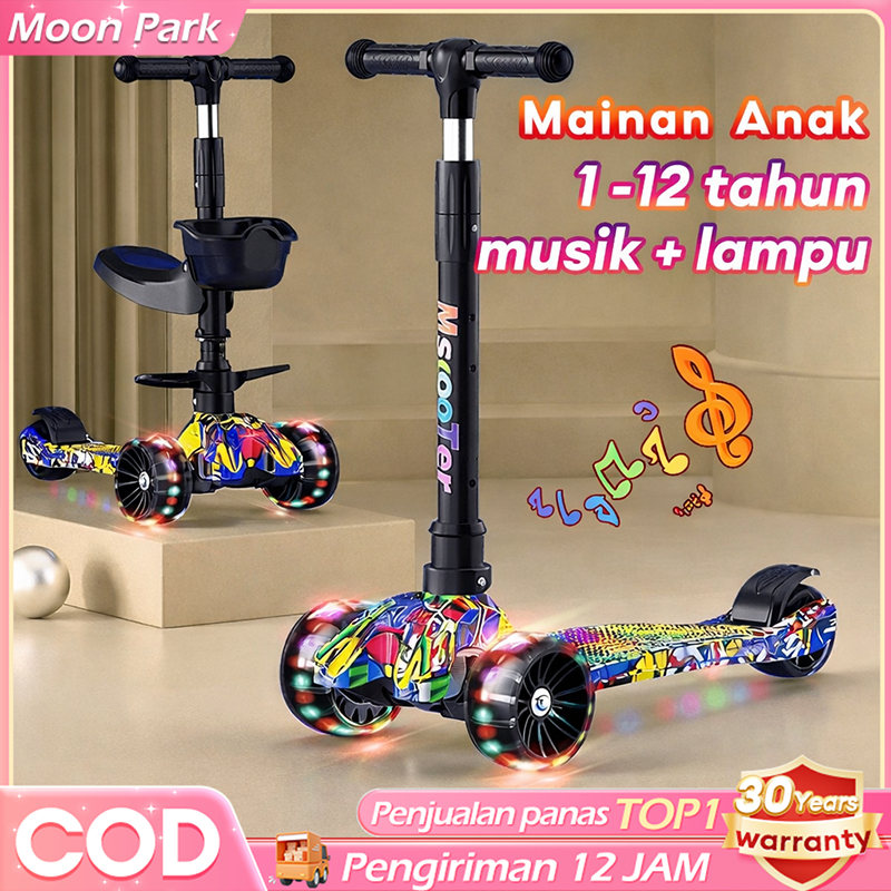 Sepeda Balance Skuter Anak Versi Deluxe Scooter perempuan skuter lipat Scooter Anak