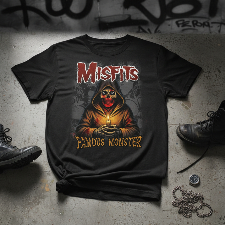 KAOS BAND METAL MISFITS FAMOUS MONSTER TSHIR OVERSIZE BAJU BIGSIZE PRIA WANITA UNISEX  - NOX TEES