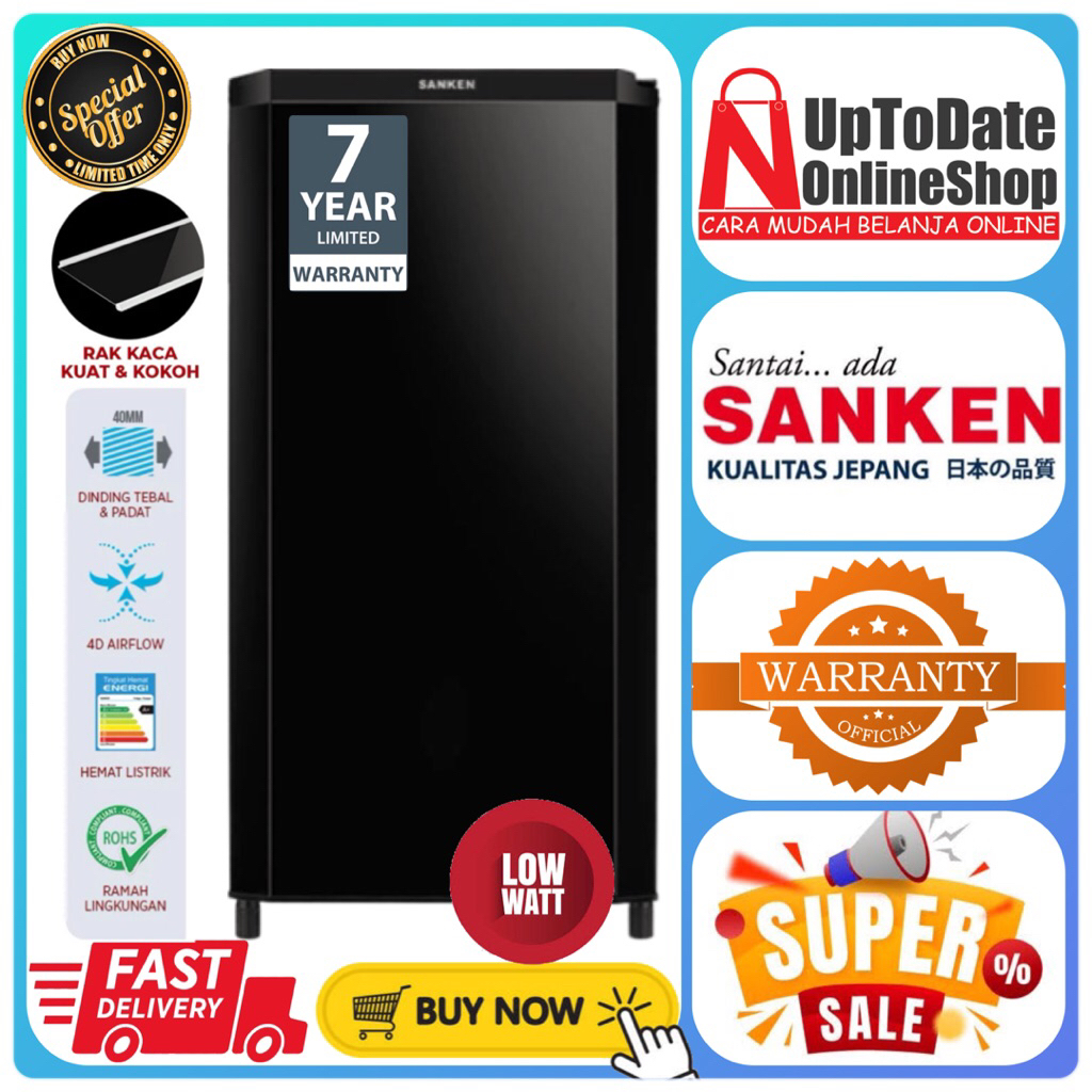 KULKAS 1 PINTU SANKEN SK-V173PA SKV175PA SK V173PA SUPER LOW WATT LEMARI ES 1 PINTU SANKEN FAST COOL