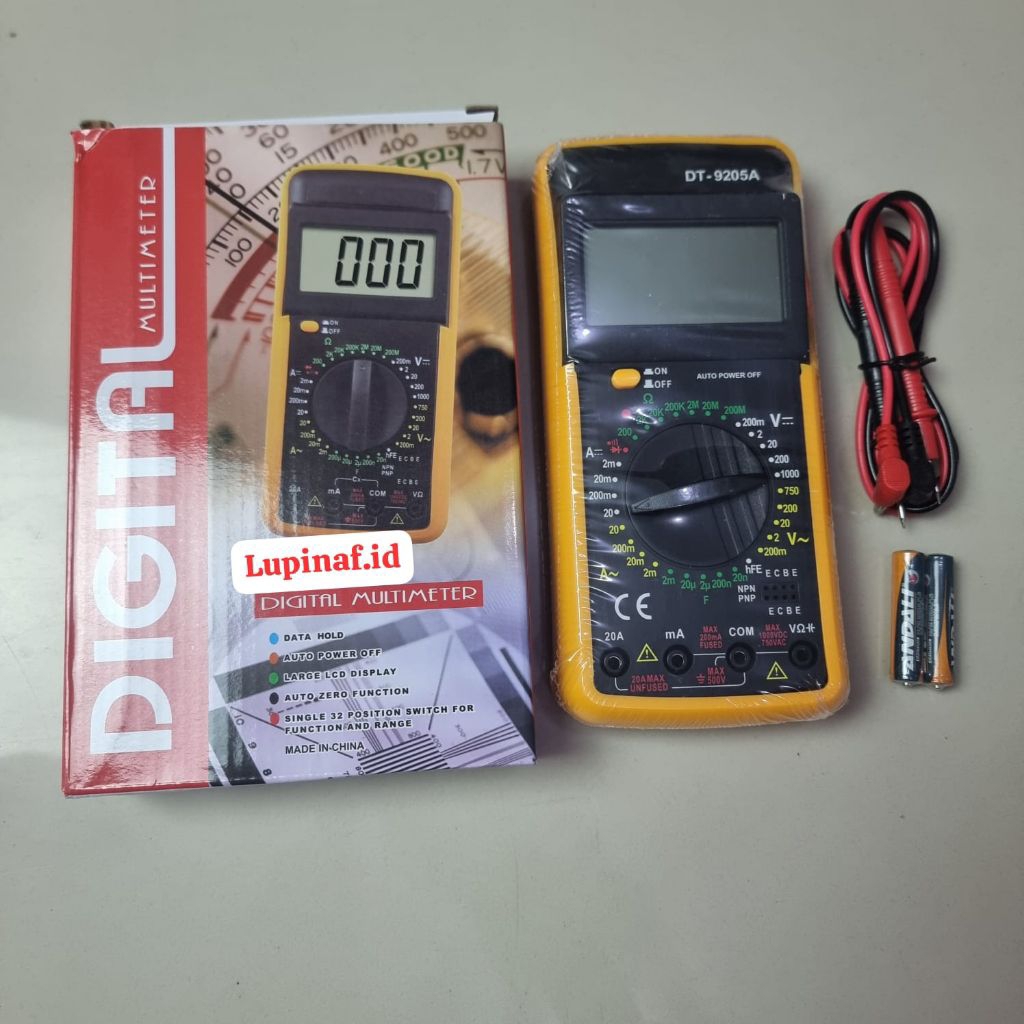 DT9205 MULTI TESER DIGITAL DT 9205 DT9205A ON OFF LENGKAP
