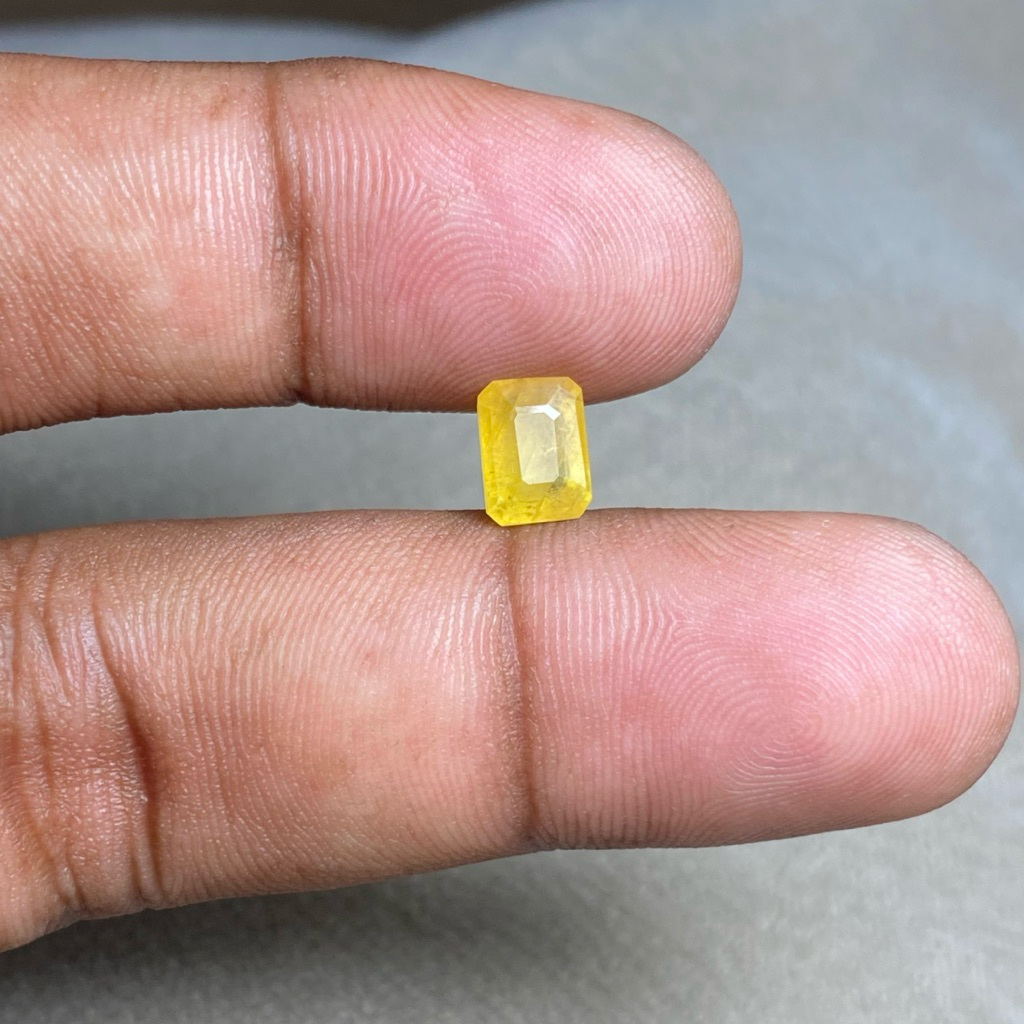 Natural Yellow Sapphire Corondum Batu Yellow Safir Yakut Tanzania Dim 7.5x6x4.5