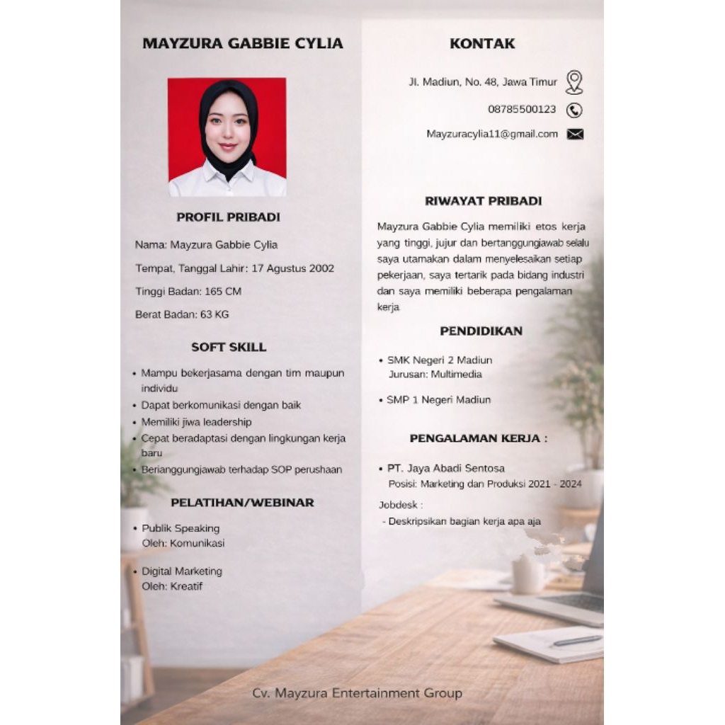 Jasa Pembuatan Surat Lamaran Kerja | CV/Riwayat Hidup