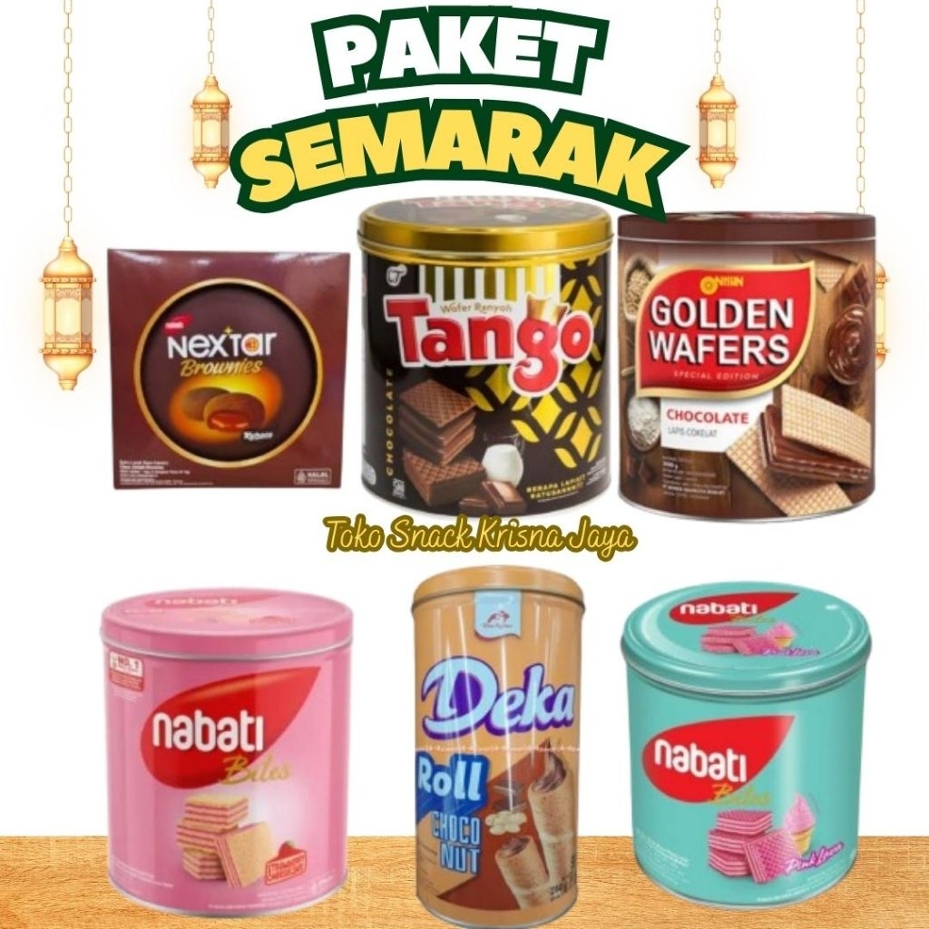 PAKET SEMARAK LEBARAN 1 DUS ISI 6 KALENG/TOPLES WAFER LEBARAN
