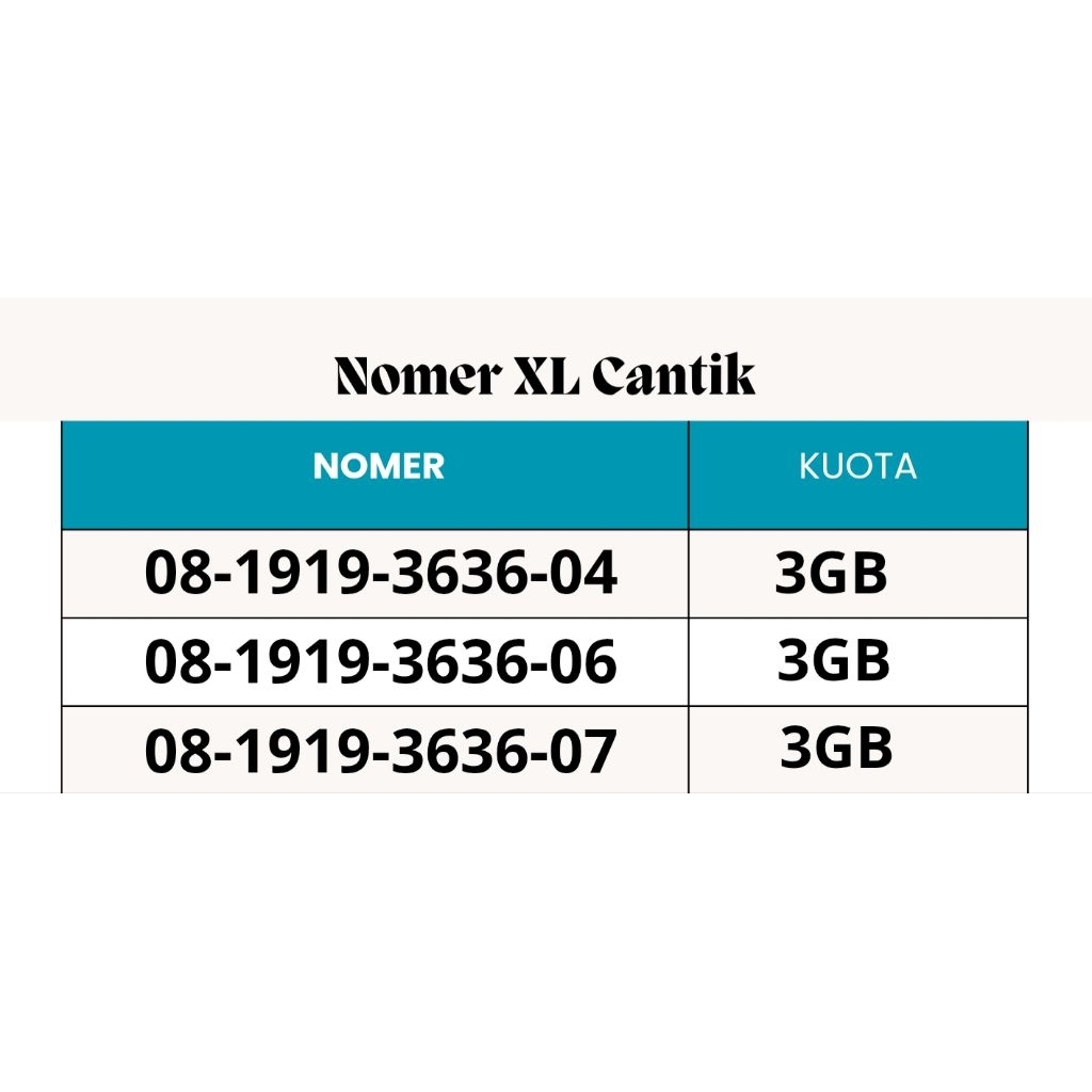 Perdana xl no cantik