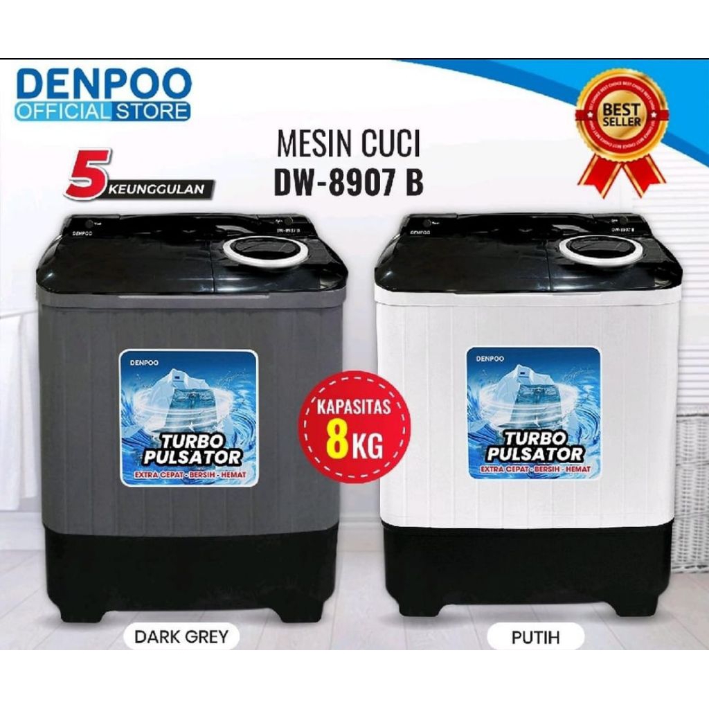 MESIN CUCI DENPOO 2 TABUNG 8KG