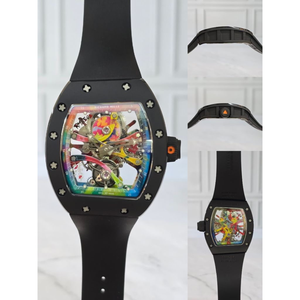 SPESIAL JAM TANGAN RM68-01 CYRIL KONGO VELCRO TITANIUM CA-TPZ TOURBILLON JAM TANGAN MEWAH STRAP RUBB