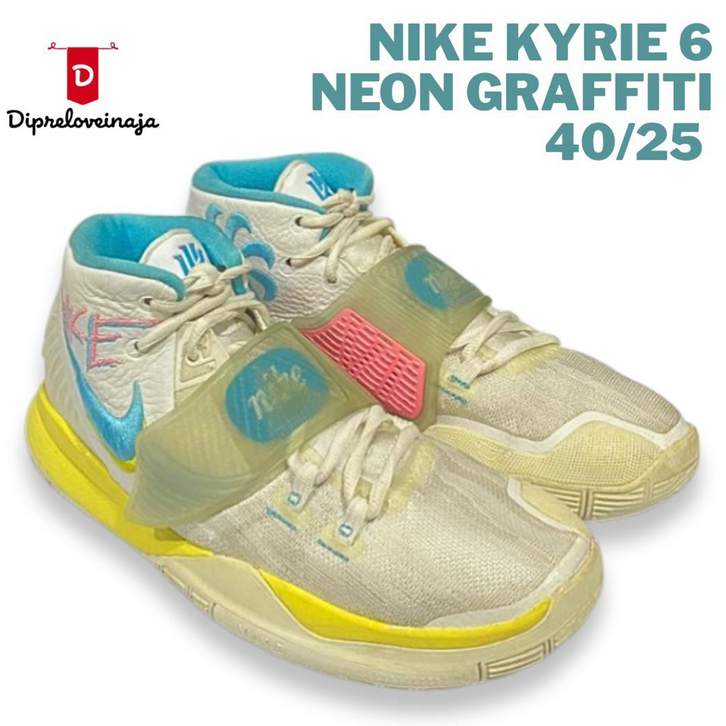NIKE KYRIE 6 NEON GRAFFITI PRELOVED DPLA0393