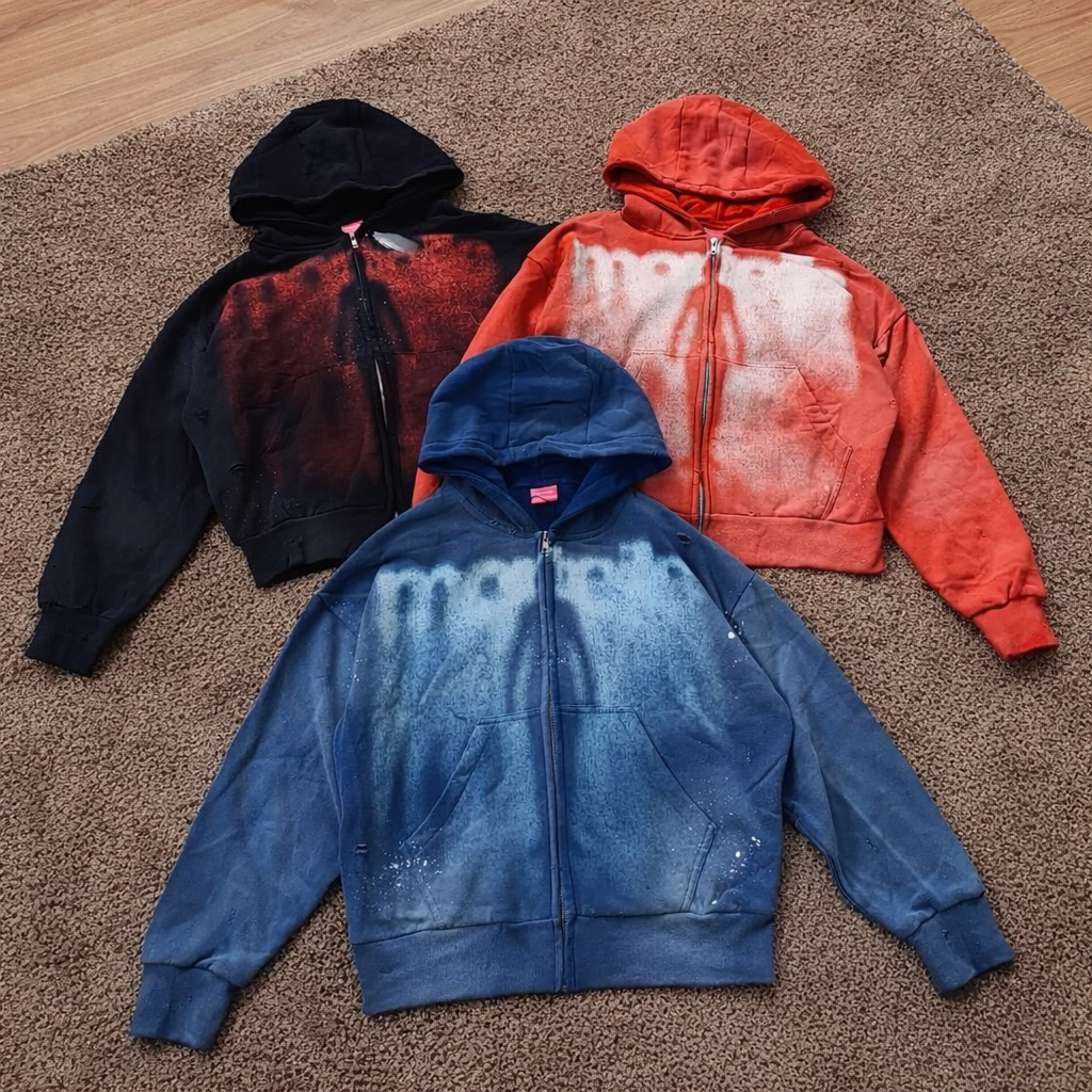 Morteils [100% ORIGINAL] Morteil Zipp Hoodie Collection Brush Paint Only 40 pcs | Limited Edition