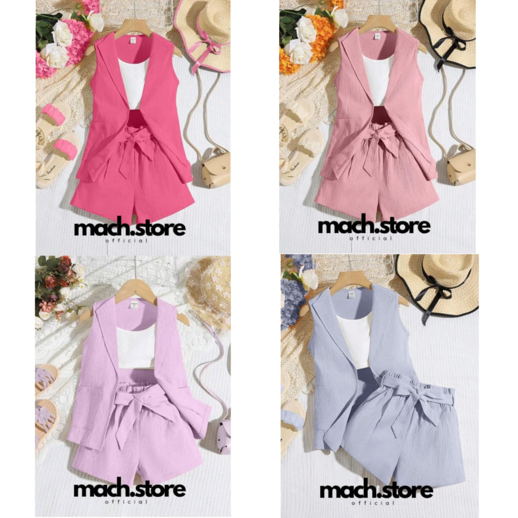 Baju Blazer Casual Anak Perempuan Bahan Crinkle Premium