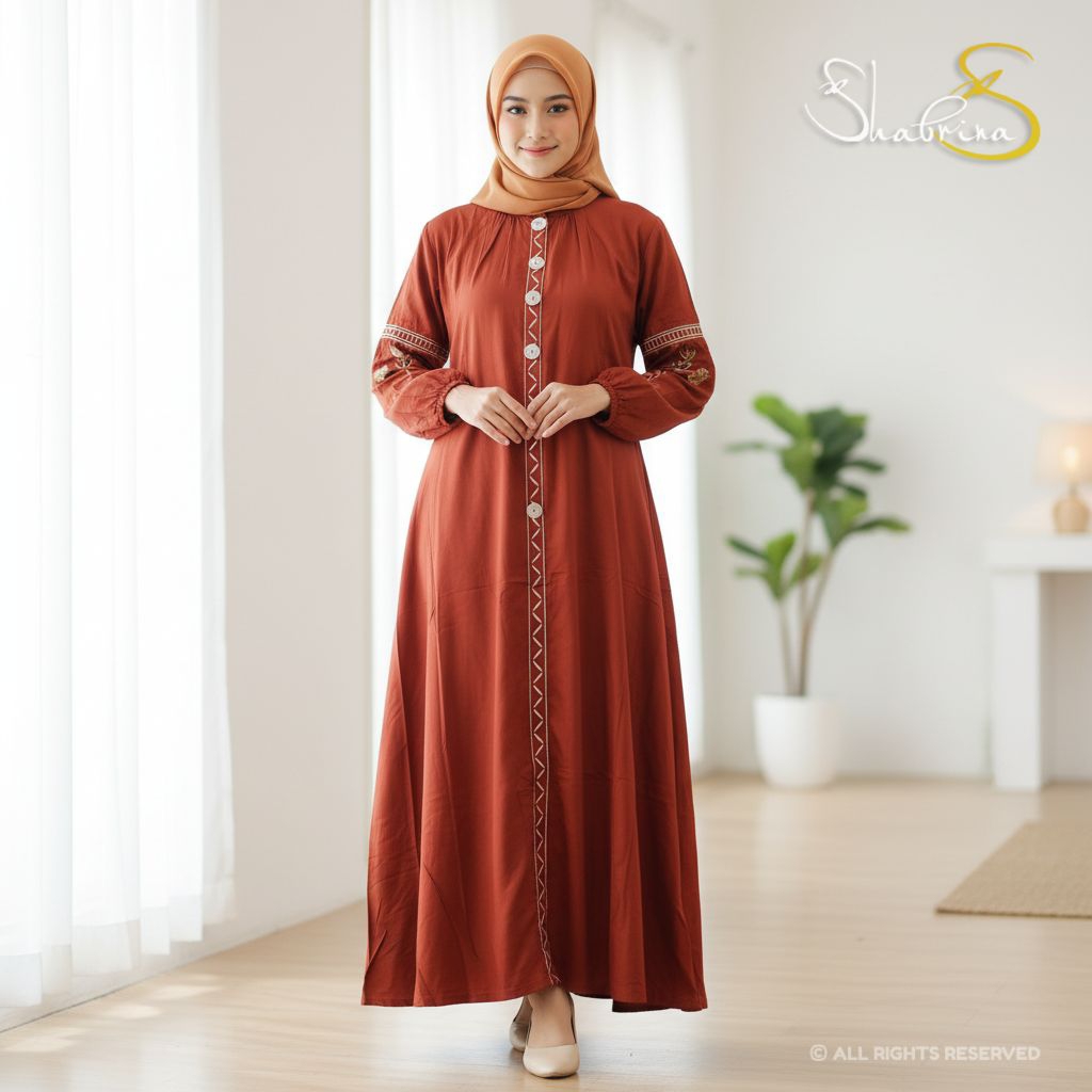 [L3] GAMIS SHABRINA JUMBO TERBARU BORDIR 100% ORIGINAL BY SHABRINA