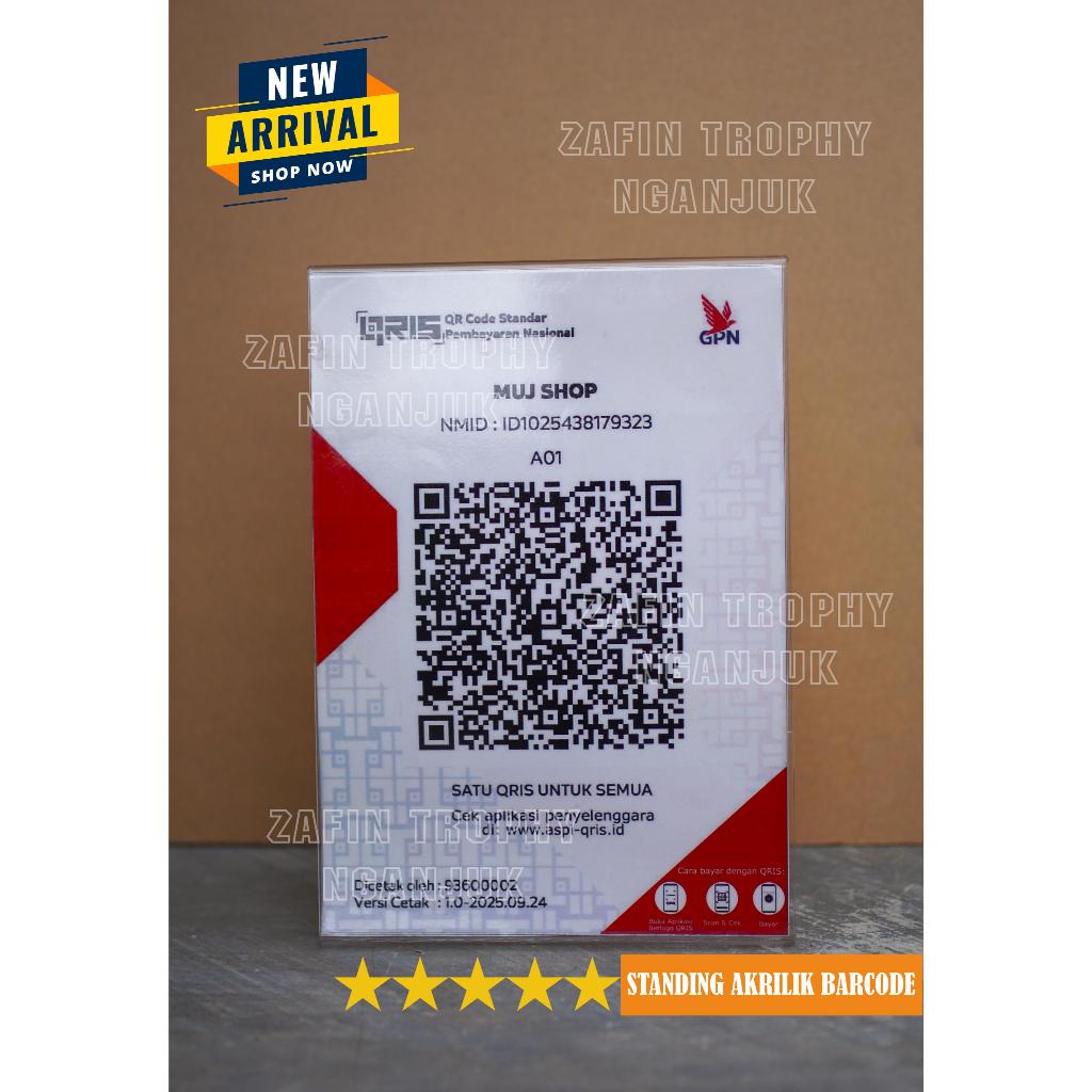 STAND QRIS AKRILIK SEALER TEMPAT BROSUR QRIS A5 HANYA AKRILIK SAJA