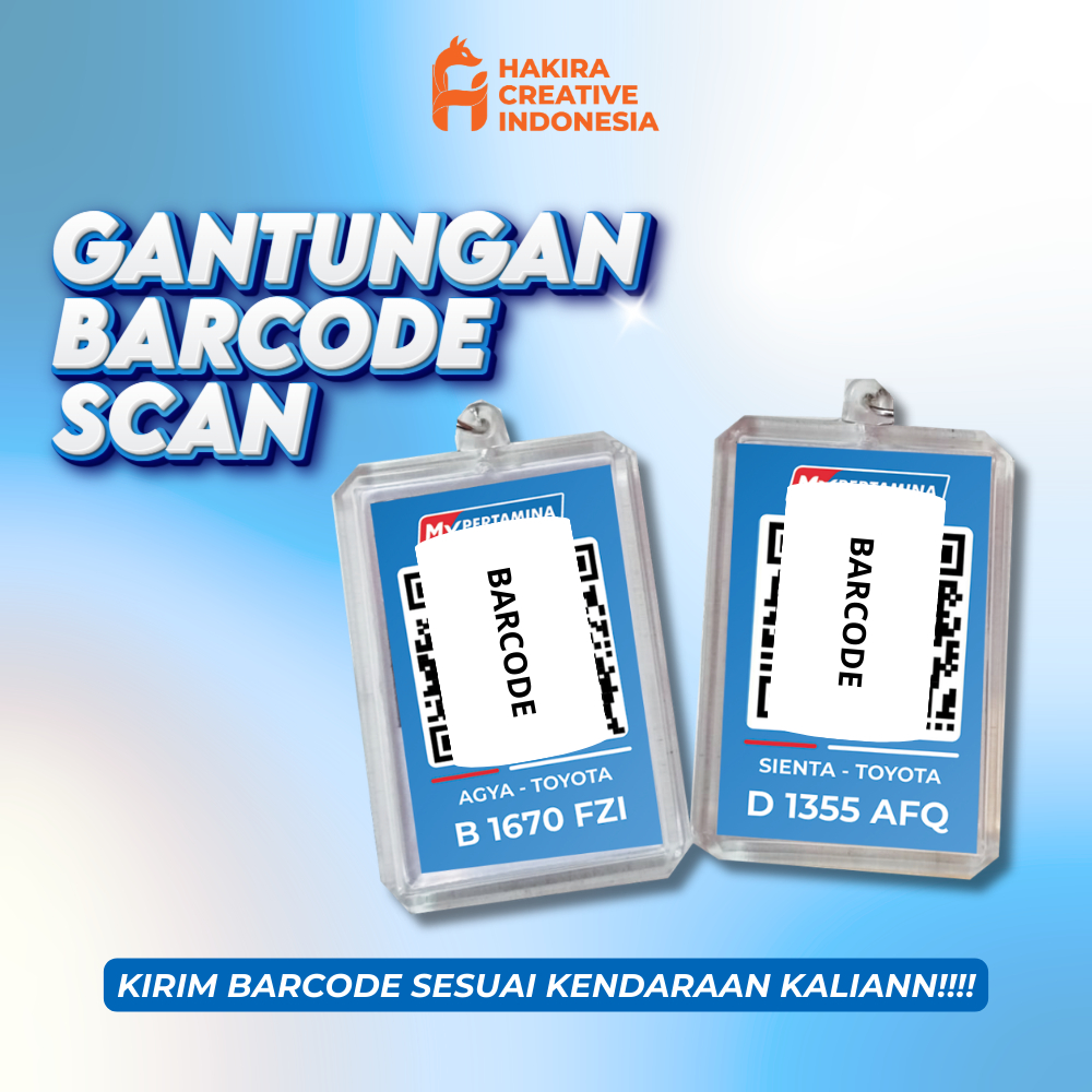 Gantungan Kunci Barcode MyPertamina Custom | Ganci Barcode MyPertamina | Cetak Kartu MyPertamina Akr