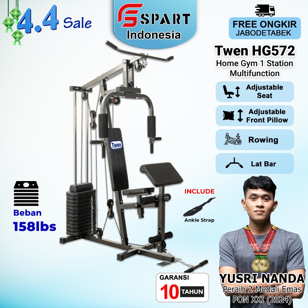 Home Gym Twen HG572 Homegym 1 Sisi Alat Olahraga Alat Gym Set Alat Fitnes Leg Press
