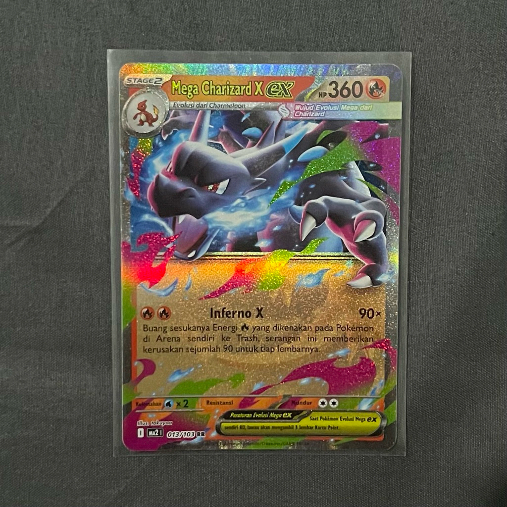 Mega Charizard EX RR Kobaran Biru - Kartu Pokemon TCG Indonesia