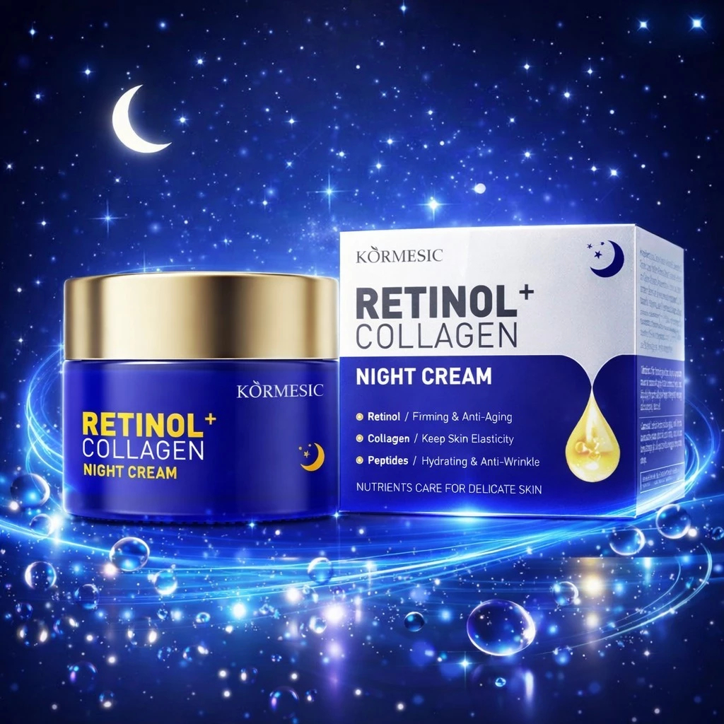 [BPOM] KORMESIC Retinol Collagen Night Cream 30g - Korea Whitening Cream 24K Emas Asam Hialuronat An