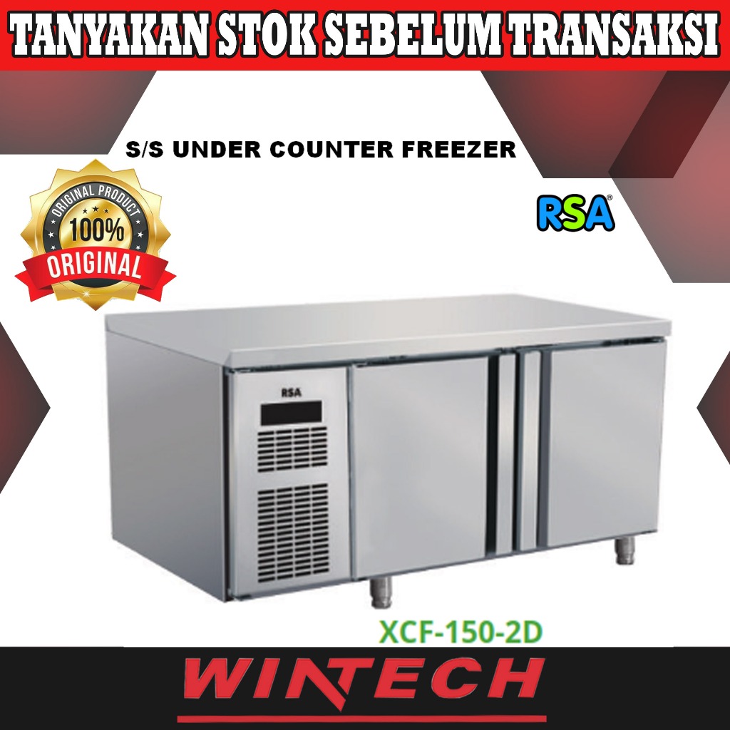 RSA XCF-150-2D SS Kitchen Refrigeration Undercounter Freezer 2 Pintu - Stainless Steel Under Counter