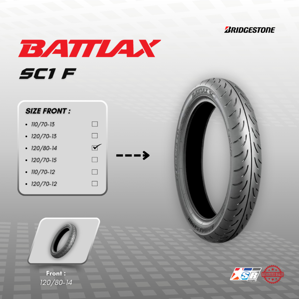 Ban Bridgestone Battlax SC 1 F 120/80-14 Aerox ADV SC1 Original Made in Thailand
