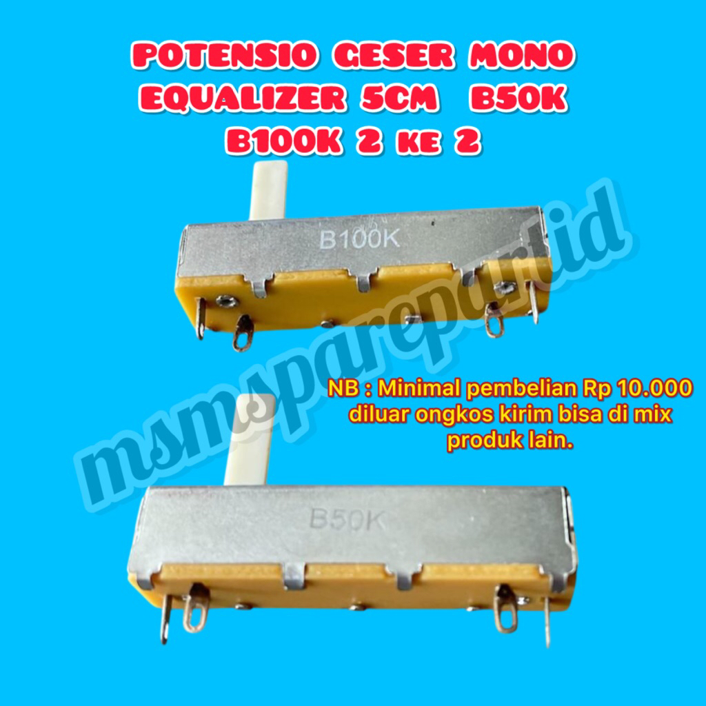 POTENSIO GESER MONO EQUALIZER 5CM  B50K B100K 2 ke 2
