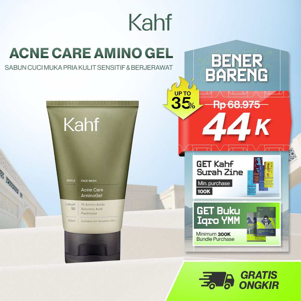 [NEW BEBAS JERAWAT TANPA RASA KETARIK] Kahf Acne Care Amino Gel Face Wash 100 ml – Sabun Cuci Muka P