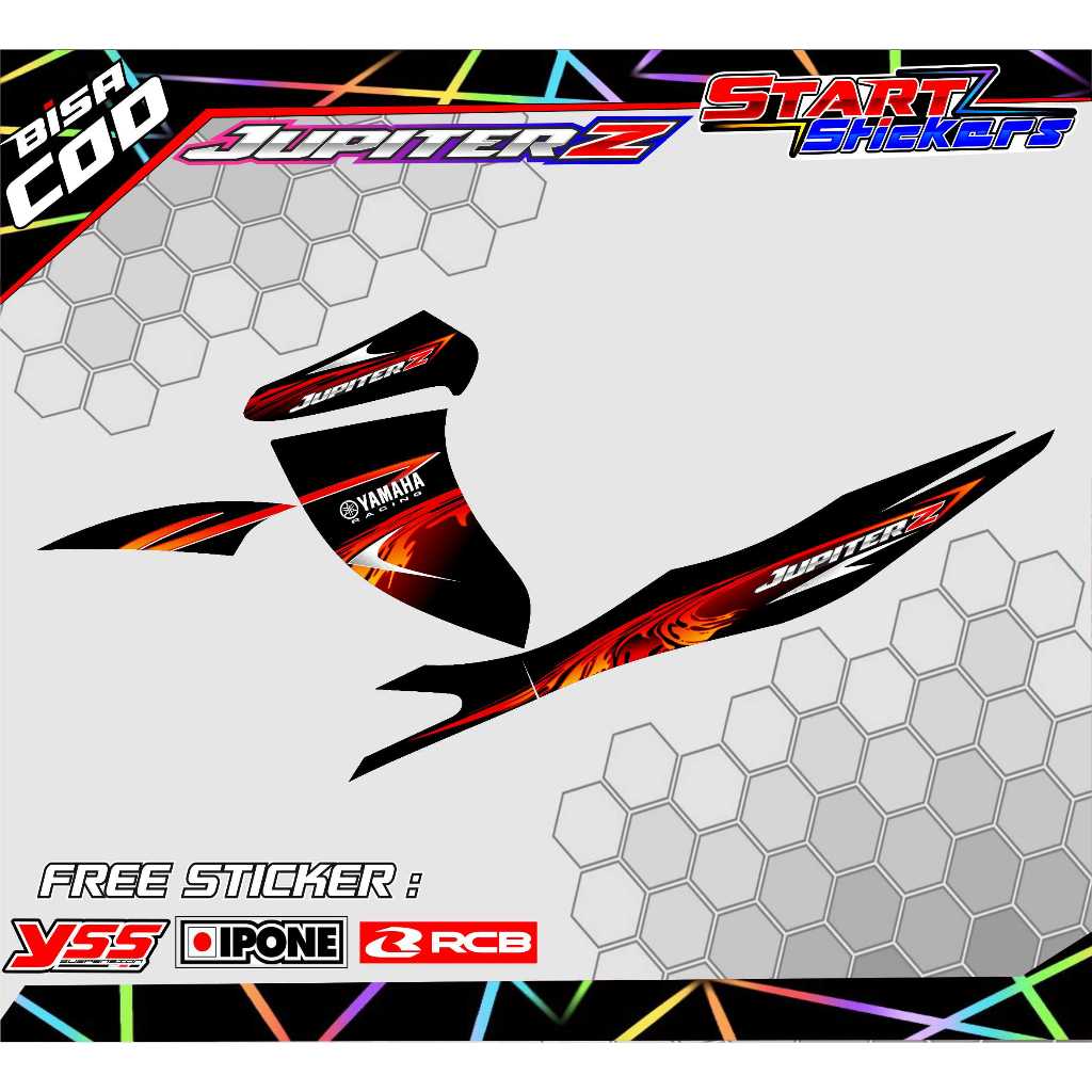 STRIPING VARIASI YAMAHA JUPITER Z BURHAN/ STICKER LIST VARIASI MOTOR JUPITER Z BURHAN - RACING