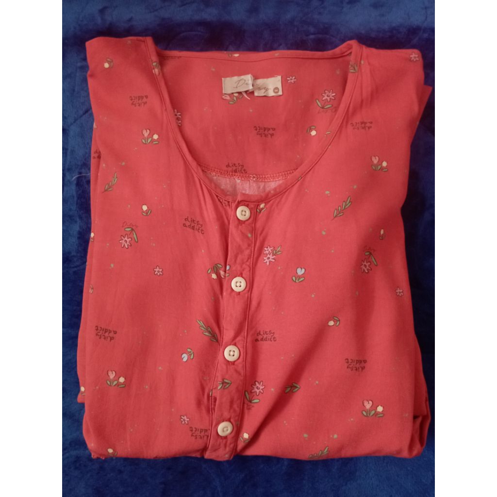 PRELOVED Ditsy REJECT SALE Eliel coral sz M Nightgown