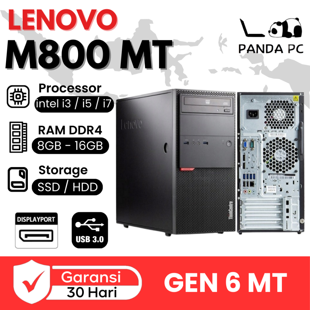 Lenovo ThinkCentre M800 MT Intel Core i3 / i5 / i7 6th Gen PC Mini Tower LGA 1151