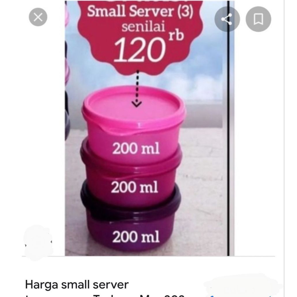 Tupperware small server 200 ml( bow kecil)