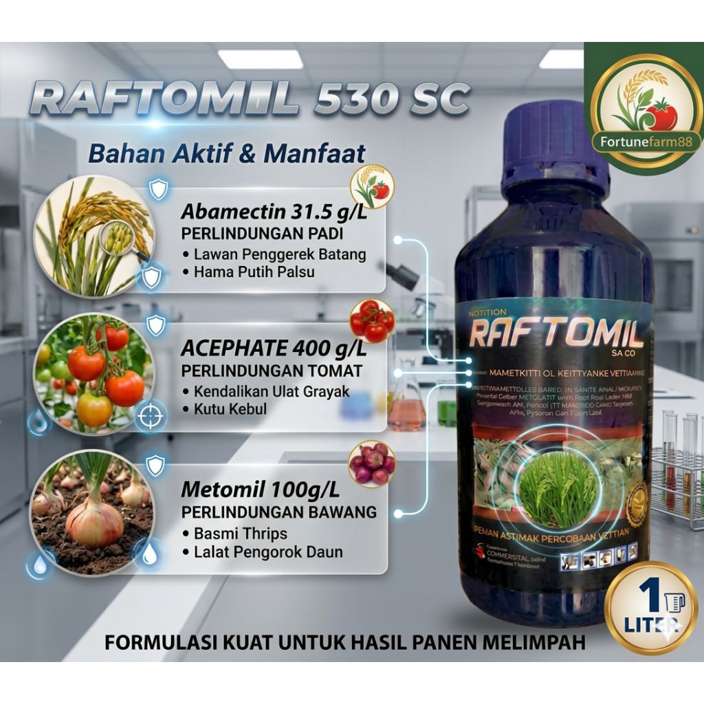 RAFTOMIL530sc 1 liter  insektisida obat anti hama padi,sayuran dan buah sistemik
