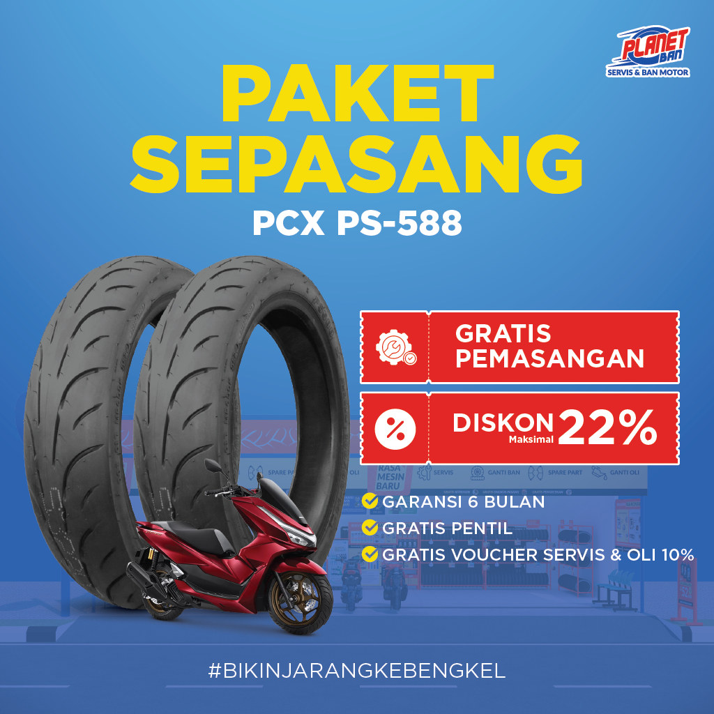 Sepasang Ban PCX 150 - Ban Motor Depan Belakang PCX 150 - PRESA PS-588 Ring 14 110/70 dan 120/80