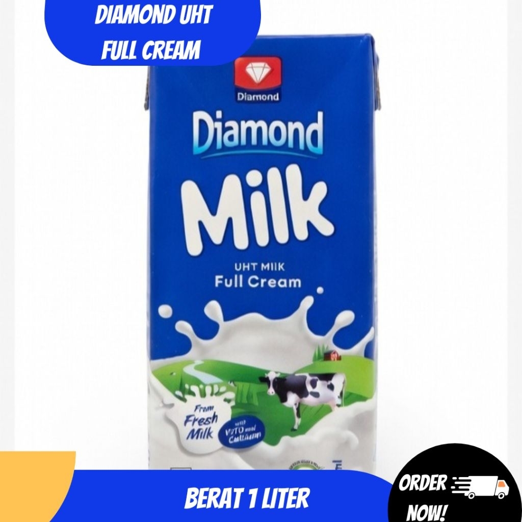 Susu Diamond 1 Liter Full Cream Fresh Milk UHT