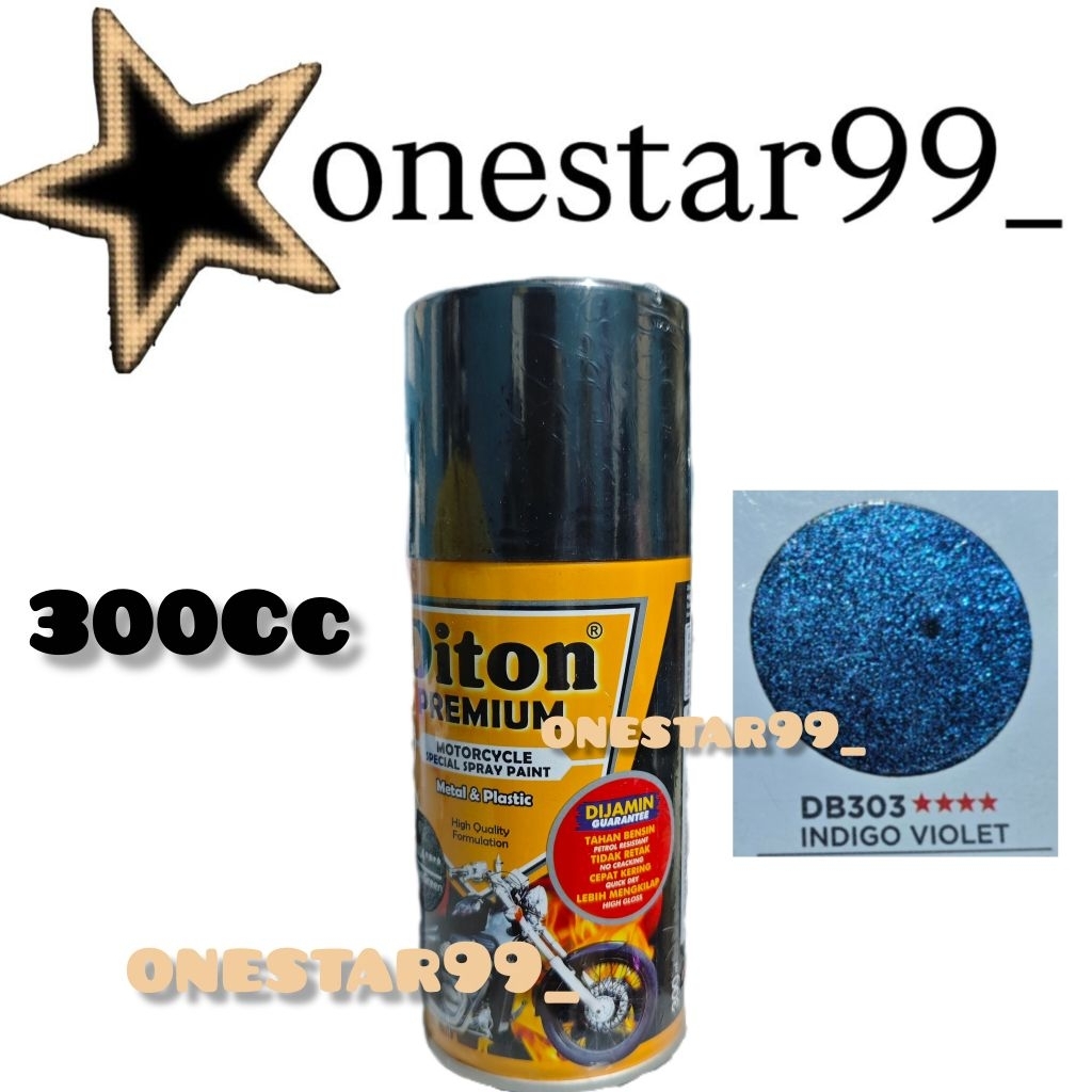 Pilok Pilox Pylox Cat Diton Premium Indigo Violet DB 303 Biru Bunglon Glossy Mengkilap Spray Paint 4
