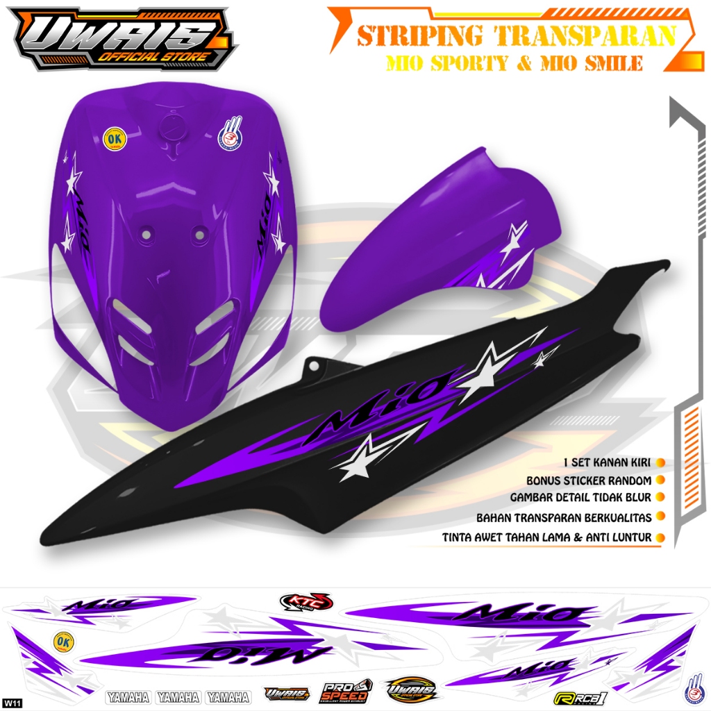 Striping Uv Transparan Variasi Yamaha Mio Sporty 2008 Mio Smile Striping Design Star Simple