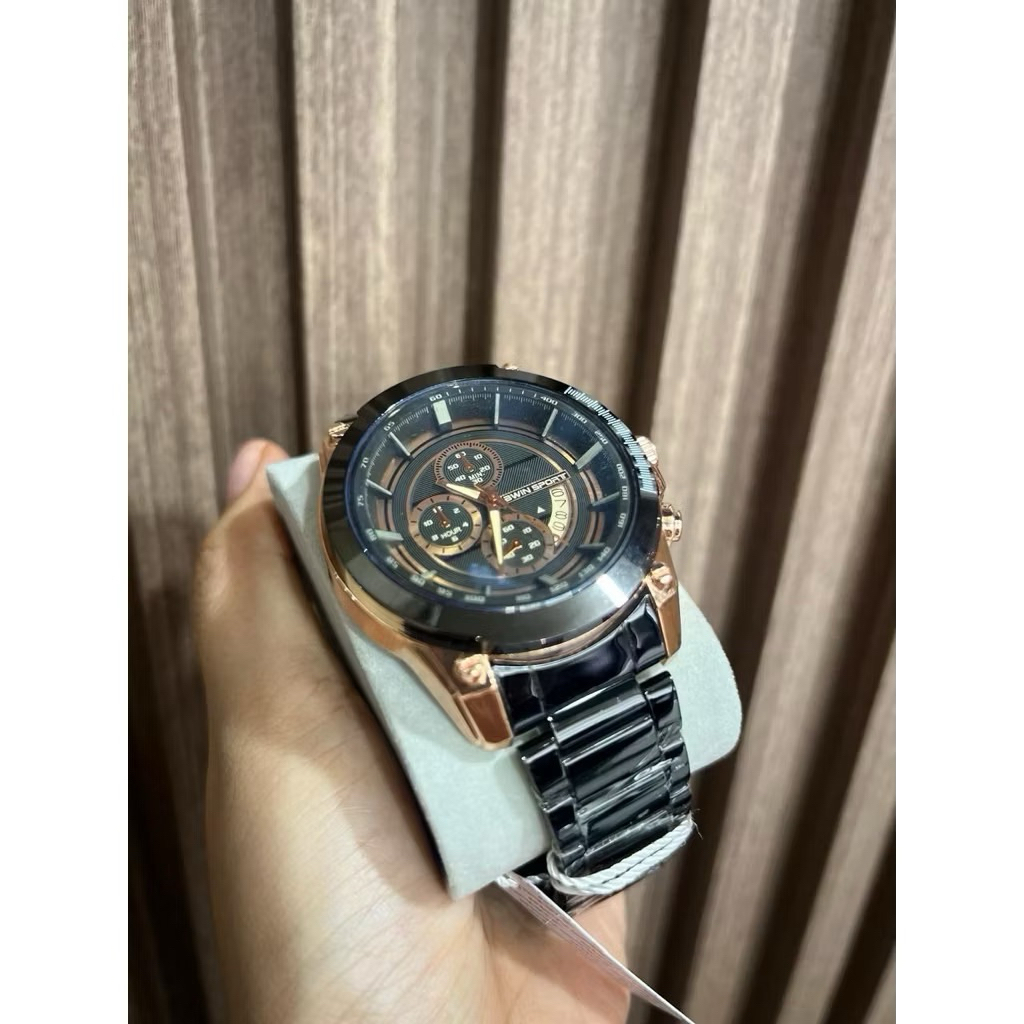 JAM TANGAN PRIA BWIN SPORT ANALOG STRAP STAINLESS