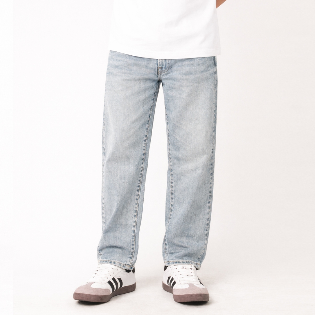 KADEO Jeans Loose Straight Fit Pria - Frosty Dust 368 Light Blue