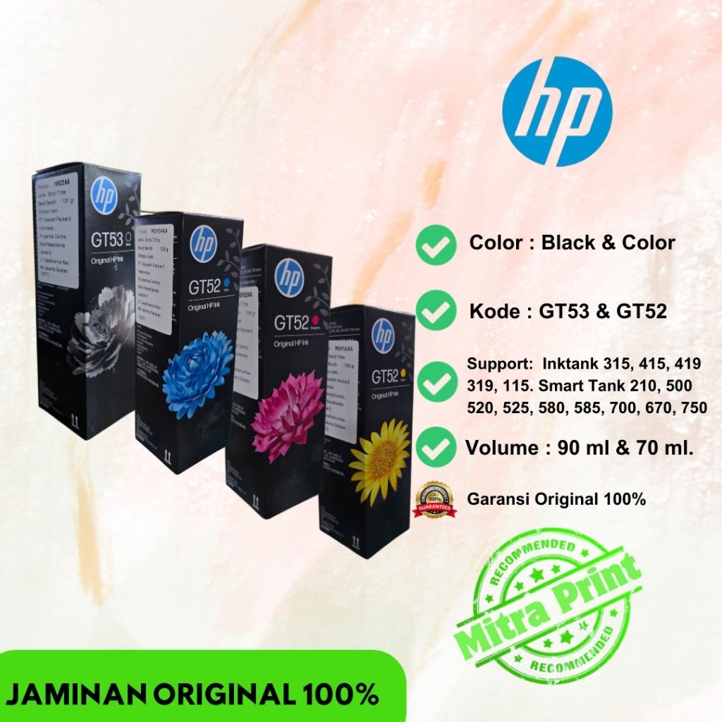 TINTA HP GT51 GT52 GT53 ORIGINAL