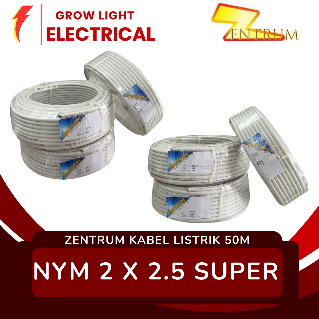 ZENTRUM KABEL LISTRIK NYM 2 X 2.5 SUPER (50 METER) ORIGINAL ZENTRUM