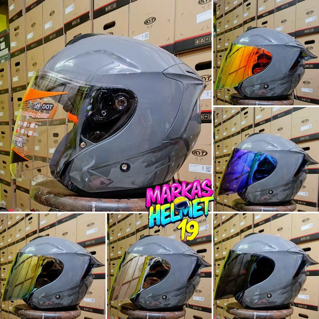 HELM INK DYNAMIC GORIA GREY PAKET GANTENG