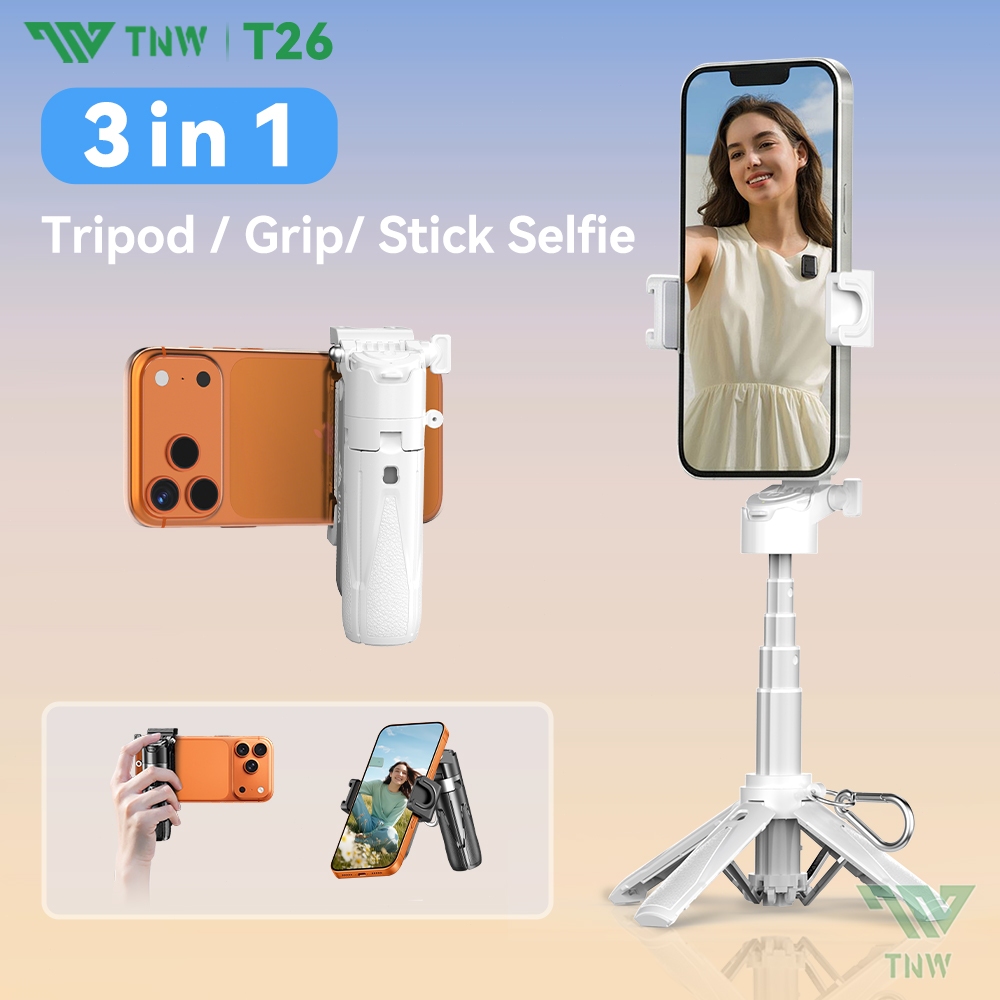 TNW T26 Mini Selfie Stick Extendable Grip Tripod Remote Control Tripod 3 In 1 Tongsis Tripod Dan Lam