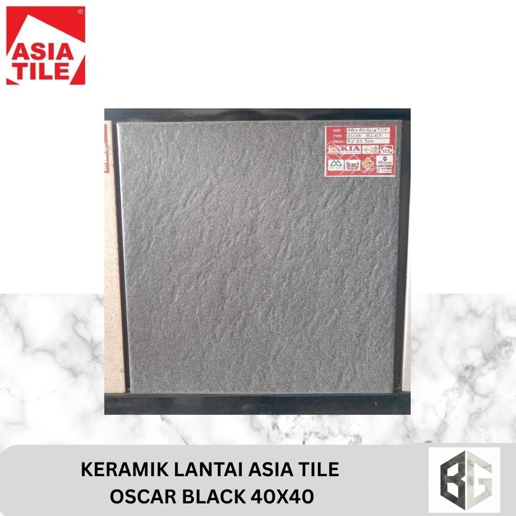 KERAMIK LANTAI ASIA TILE Oscar Black 40x40