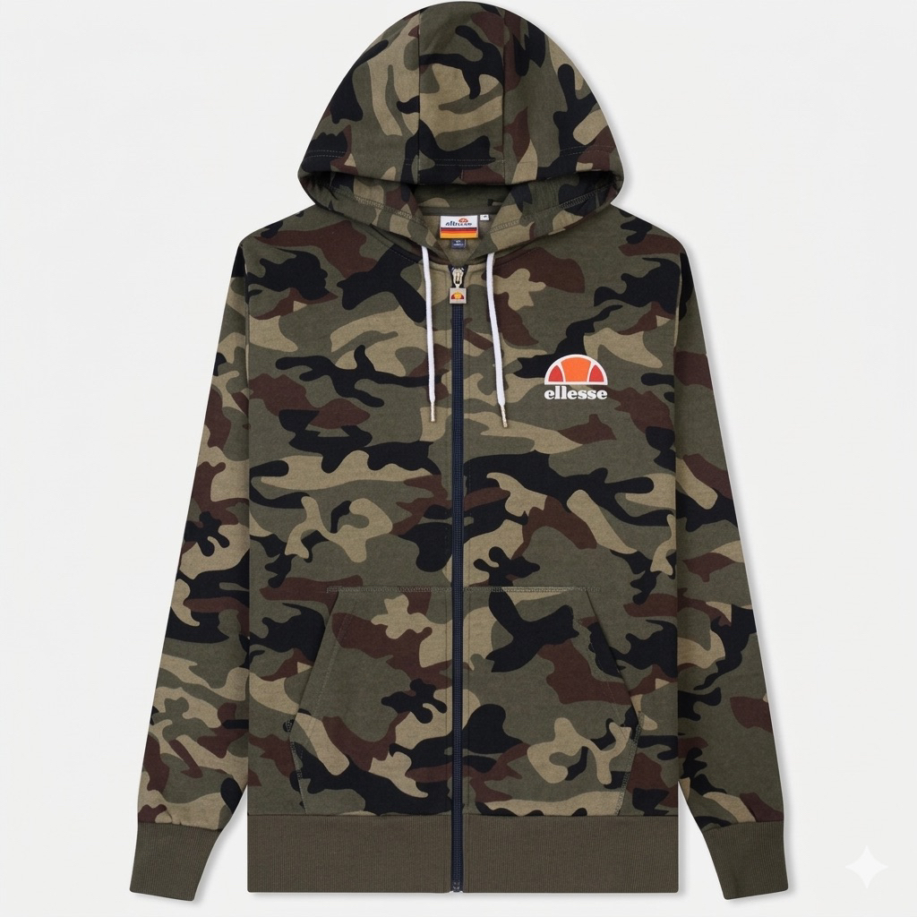 Ellesse Full Zip Hoodie Milleto In Camo