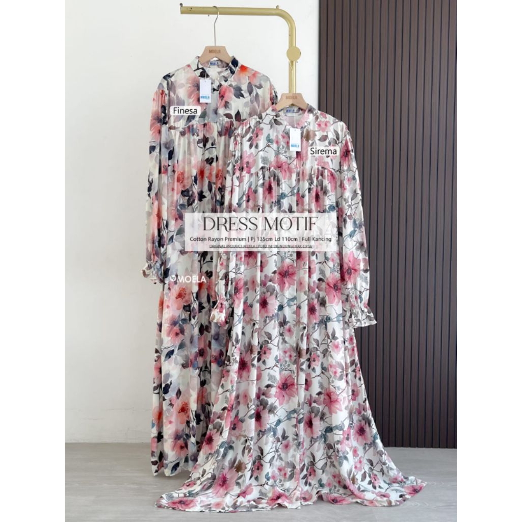 Finesa Sirema Dress Gamis Jumbo Allsize Busui Premium Catton Rayon Original Ori Moela Berlabel