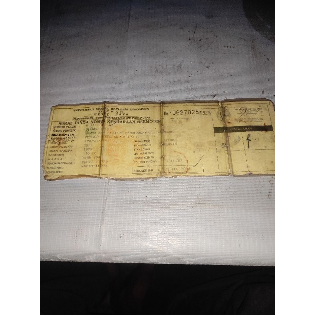 lembaran vespa super 79 b
