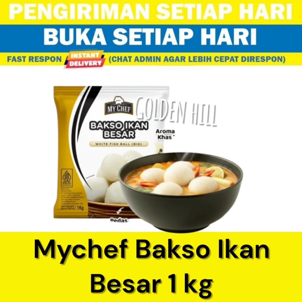 My Chef Bakso Ikan Besar 1KG Frozen – Fish Ball Kenyal Gurih Cocok Bakso Kuah Mie Ayam Seblak Hotpot