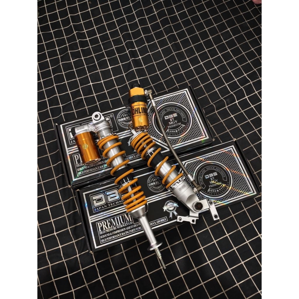 shock dbs ohlins vespa depan second like new + rebound donwsize