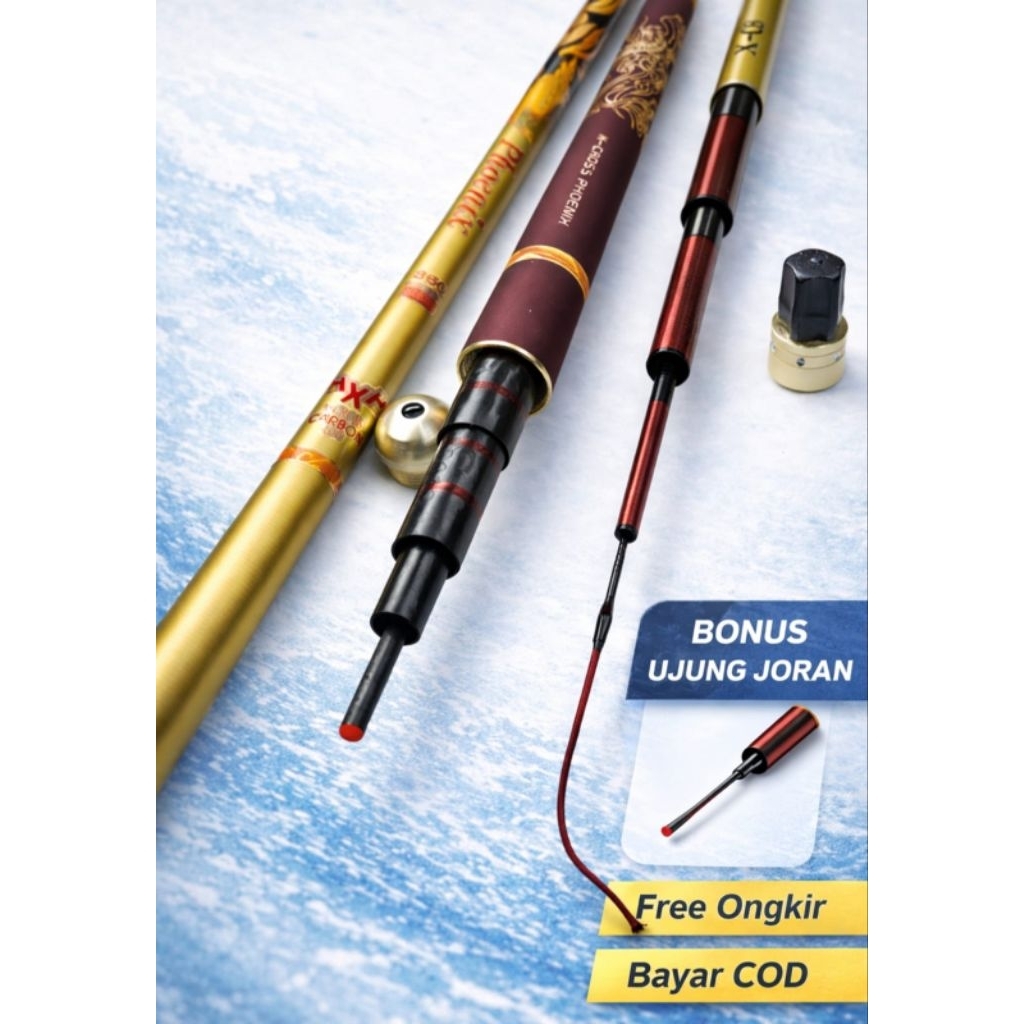 Joran Tegek X-Cross Phoenix Full Carbon Super Sensitif – Joran Pancing Kolam Kuat Ringan Anti Patah