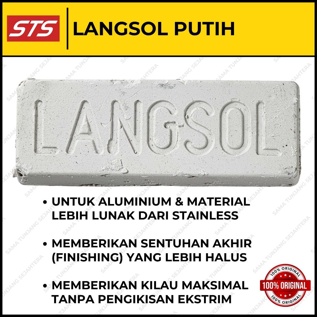 LANGSOL PUTIH - BATU POLES KASAR ALUMUNIUM - PRE POLISH COMPOUND POLES - PEMBERSIH KERAK LOGAM