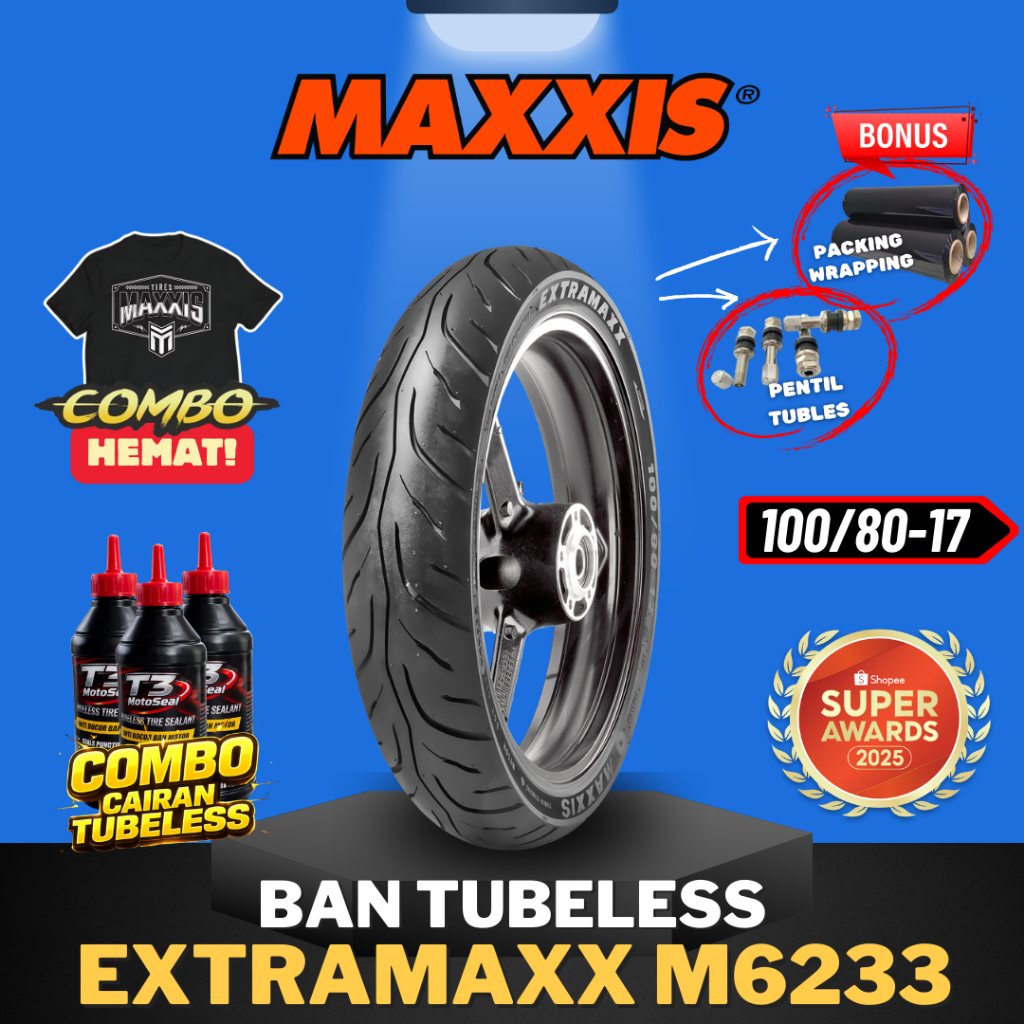 [READY COD] MAXXIS EXTRAMAXX RING 17 / BAN MAXXIS 100/80-17 / 100-80-17 BAN TUBELESS BAN LUAR / BAN 