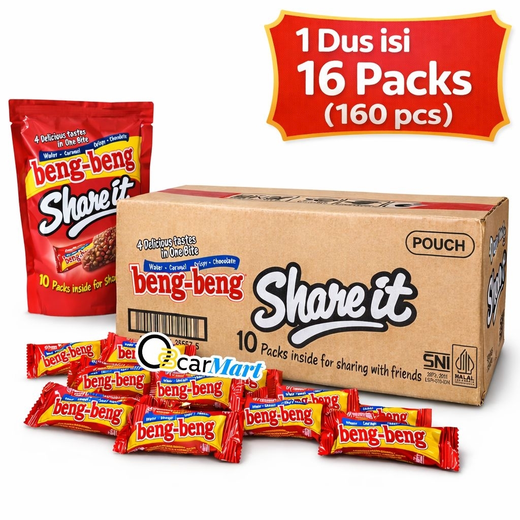 Beng Beng Share It 1 Dus 160 Pcs Snack Coklat Wafer BengBeng Mayora Isi Banyak